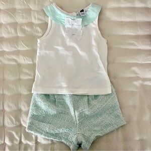Baby Mint Green and White Outfit